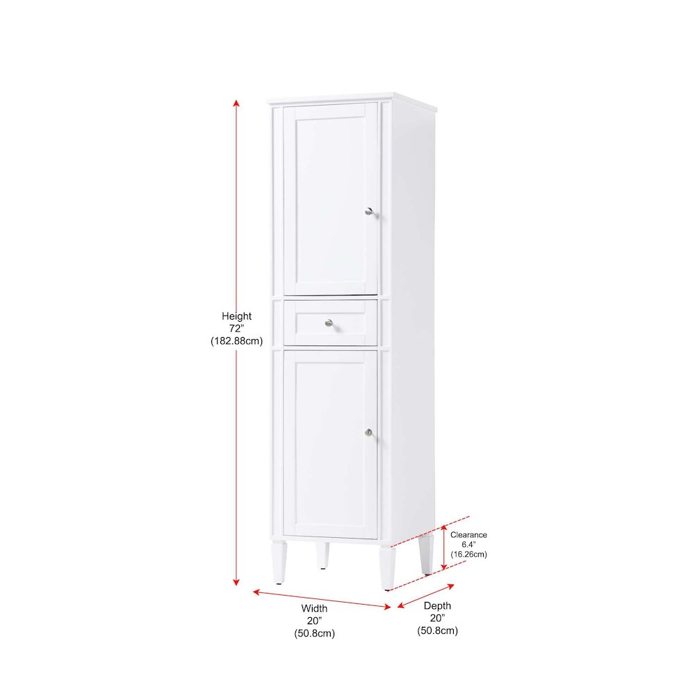 20 inch Bath Storage Cabinet in White. Picture 8