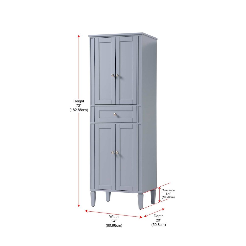 24 inch Bath Storage Cabinet in Grey. Picture 8
