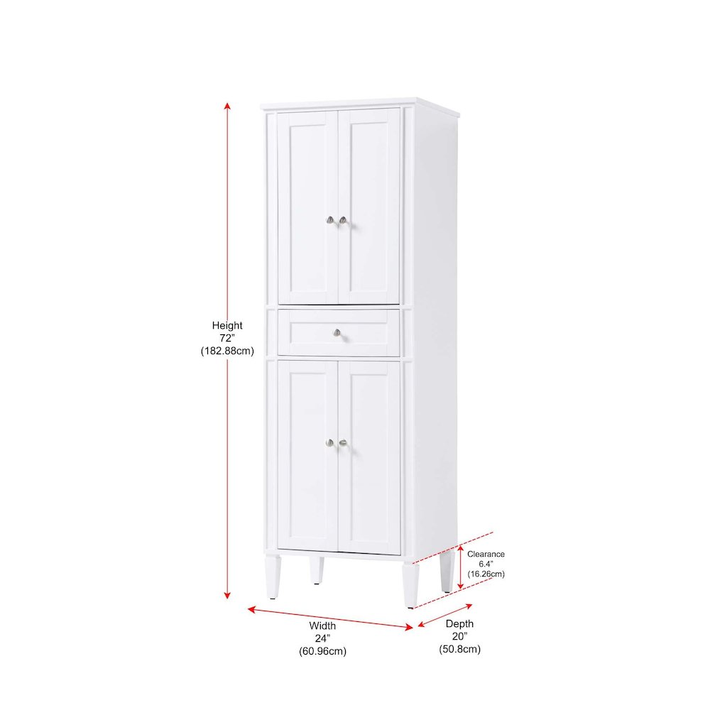 24 inch Bath Storage Cabinet in White. Picture 8
