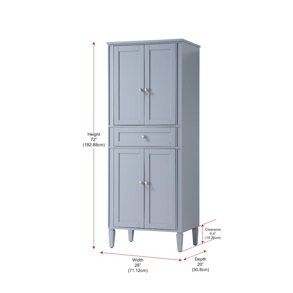 28 inch Bath Storage Cabinet in Grey. Picture 8