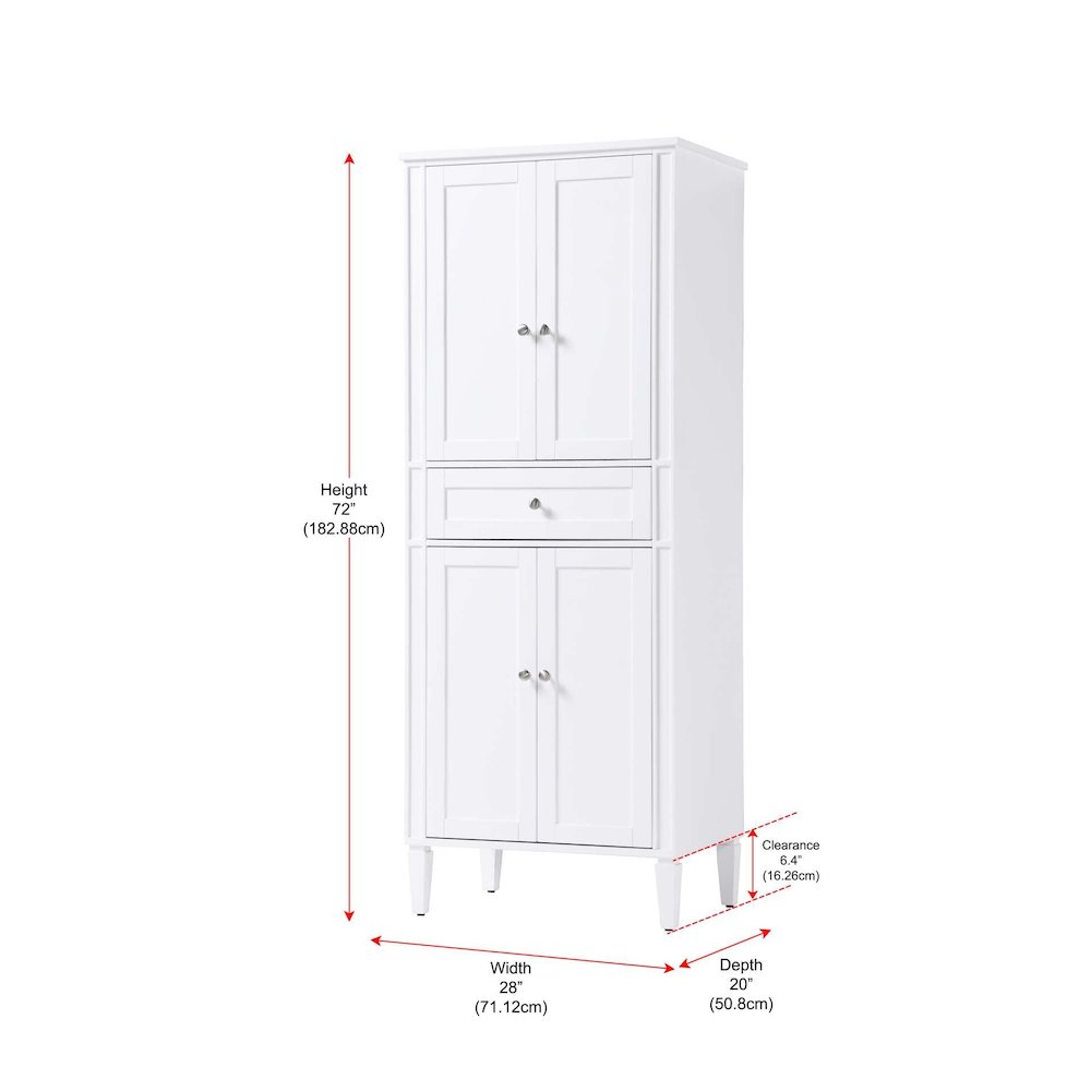 28 inch Bath Storage Cabinet in White. Picture 8