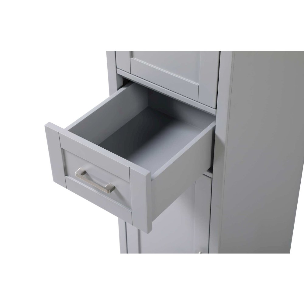 16 inch Bath Storage Cabinet in Grey. Picture 4