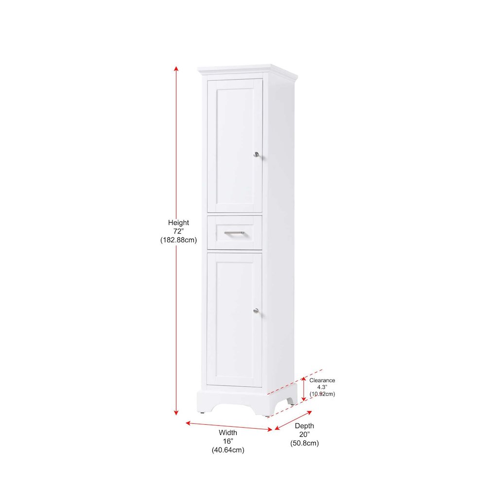 16 inch Bath Storage Cabinet in White. Picture 8