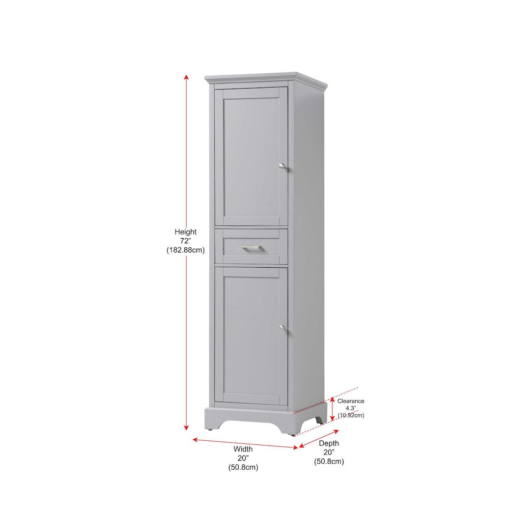 20 inch Bath Storage Cabinet in Grey. Picture 8