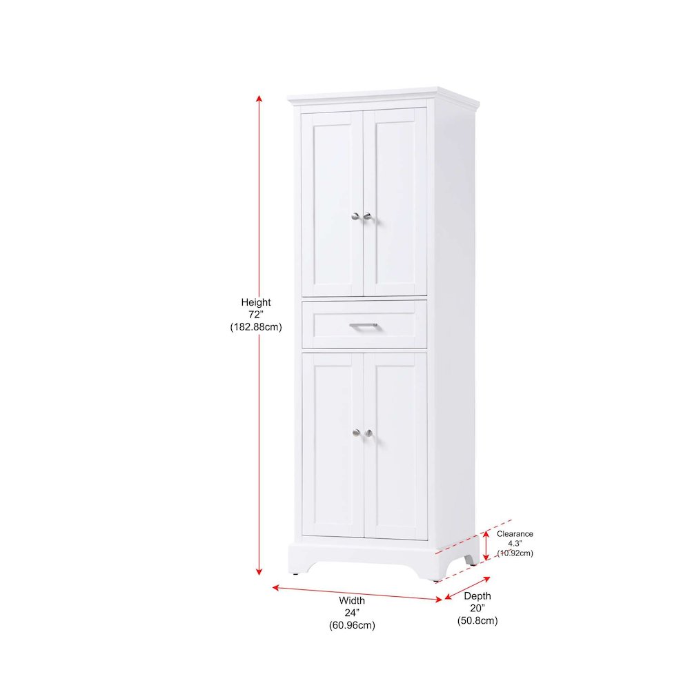 24 inch Bath Storage Cabinet in White. Picture 8