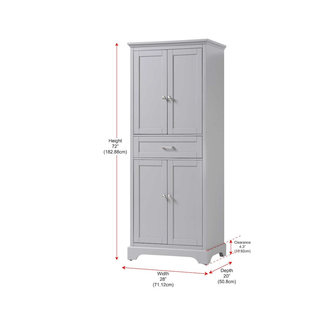 28 inch Bath Storage Cabinet in Grey. Picture 8
