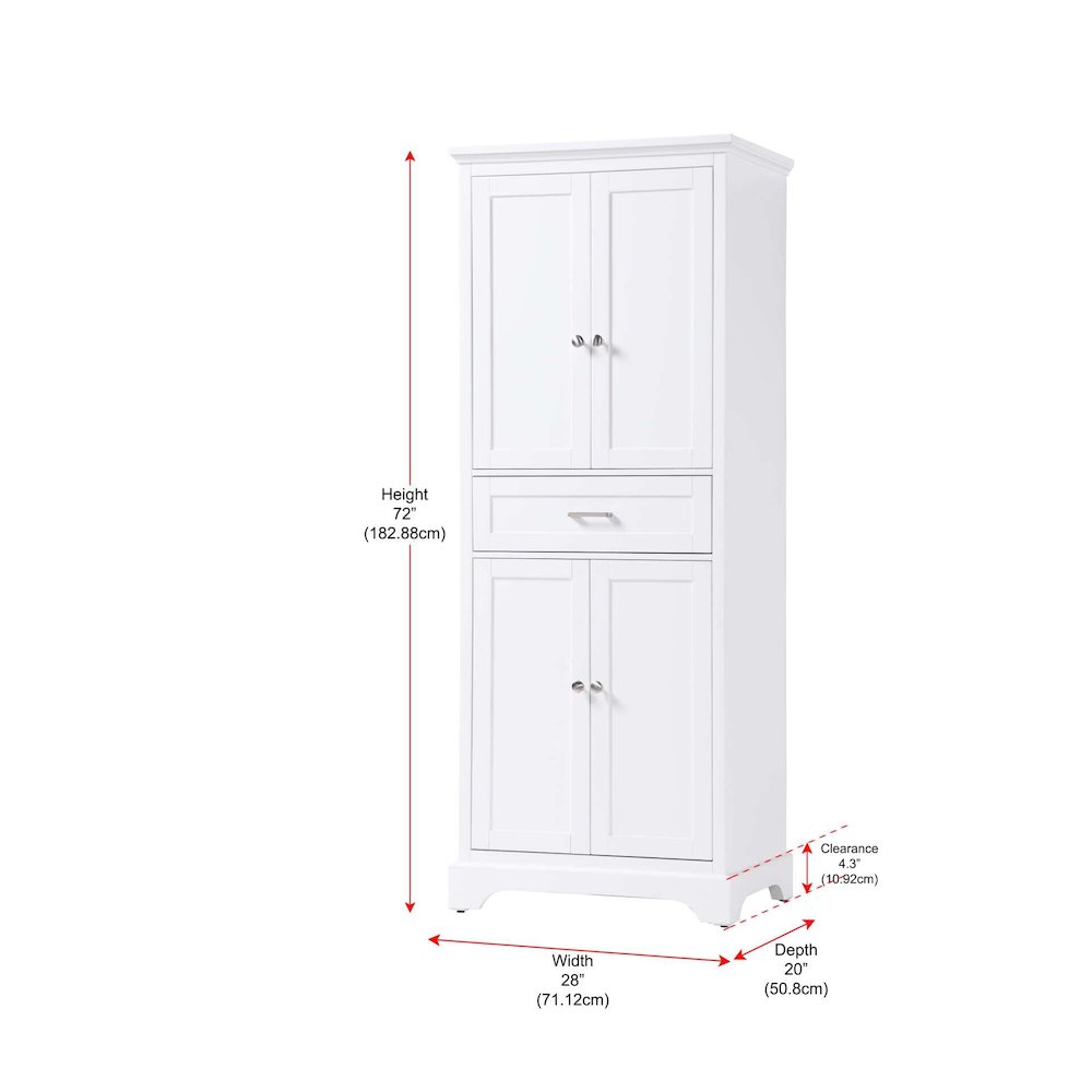 28 inch Bath Storage Cabinet in White. Picture 8