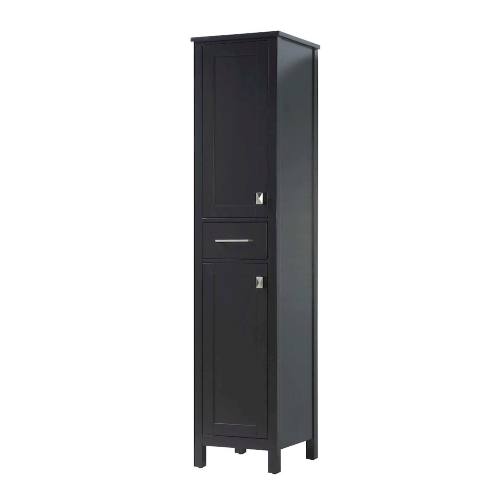16 inch Bath Storage Cabinet in Black. Picture 1