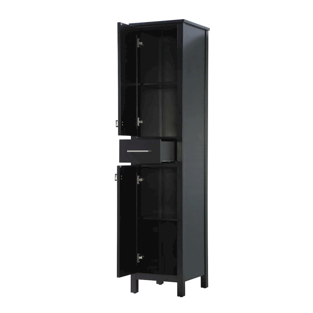 16 inch Bath Storage Cabinet in Black. Picture 2