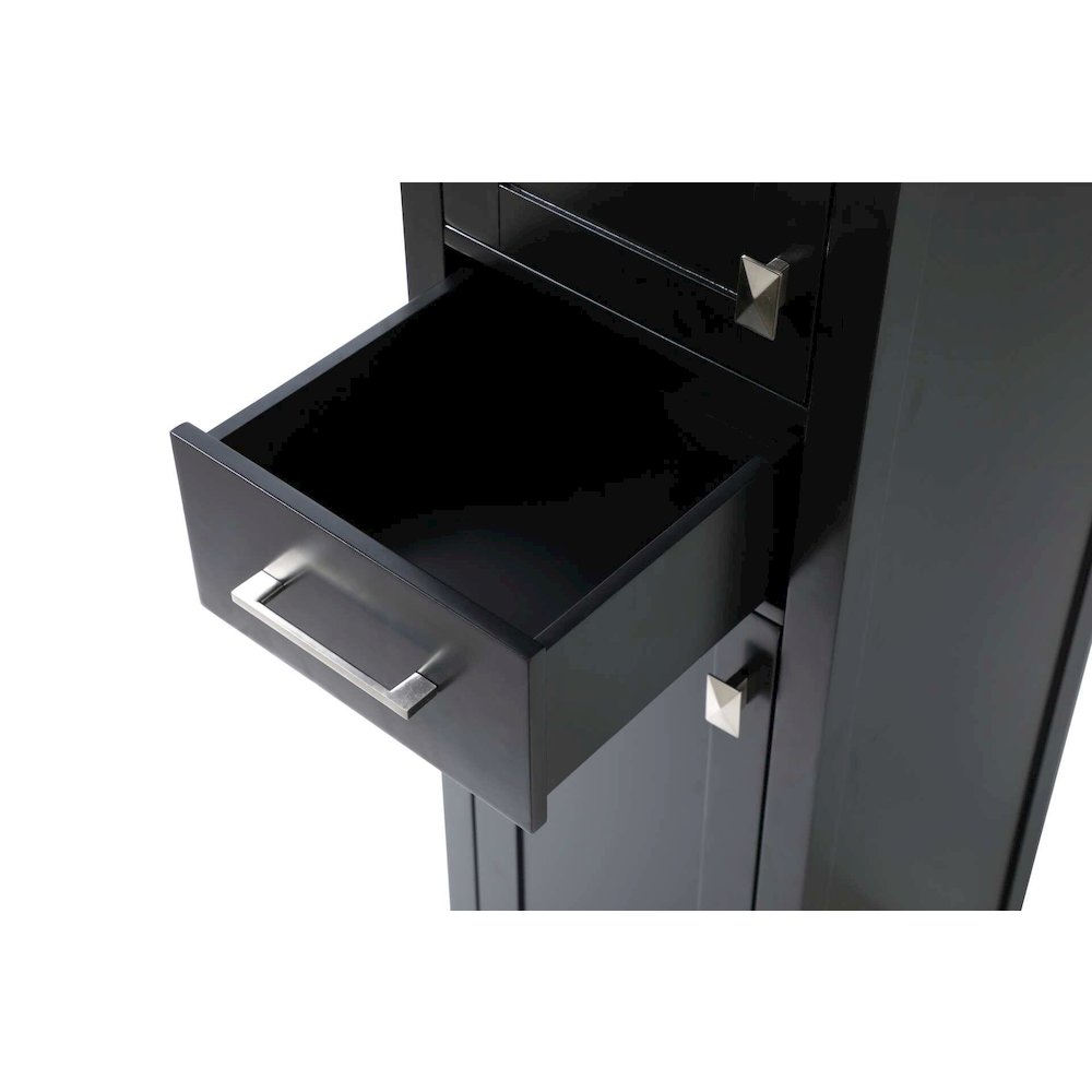 16 inch Bath Storage Cabinet in Black. Picture 4