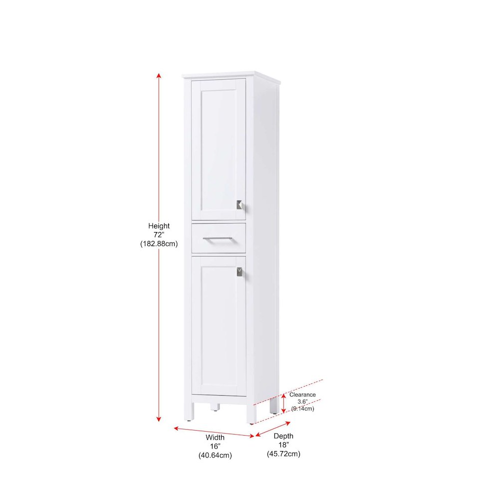 16 inch Bath Storage Cabinet in White. Picture 8