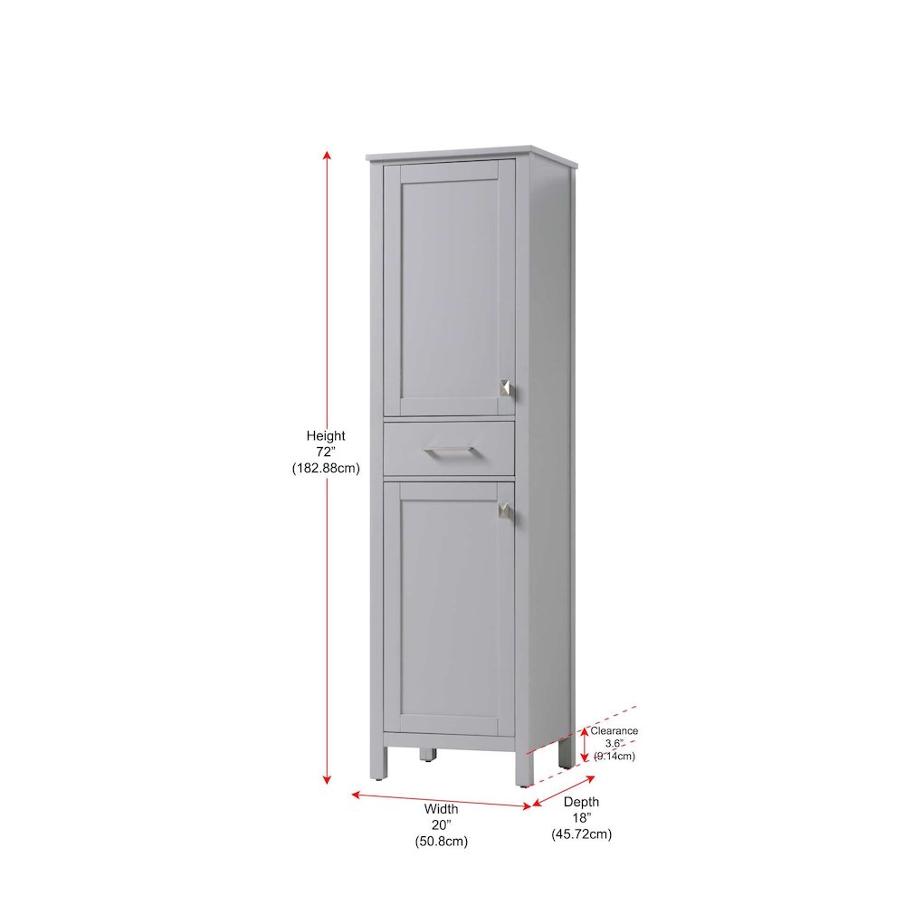 20 inch Bath Storage Cabinet in Grey. Picture 8