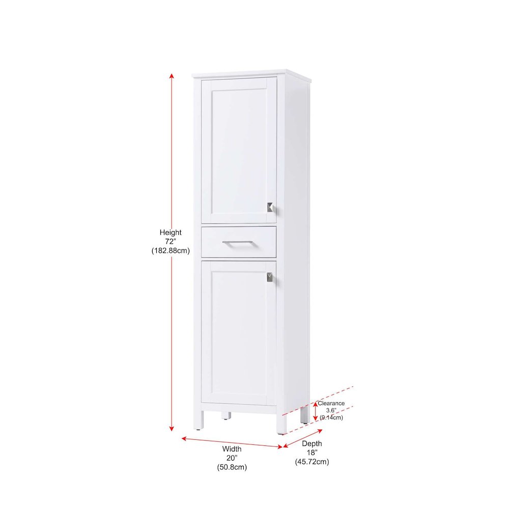 20 inch Bath Storage Cabinet in White. Picture 8