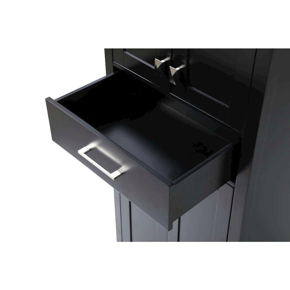 24 inch Bath Storage Cabinet in Black. Picture 4