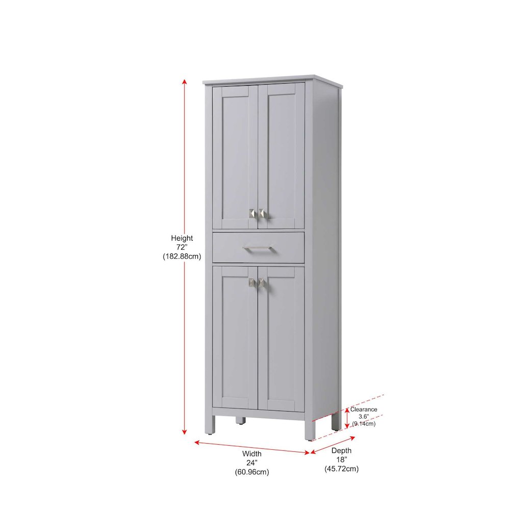 24 inch Bath Storage Cabinet in Grey. Picture 8
