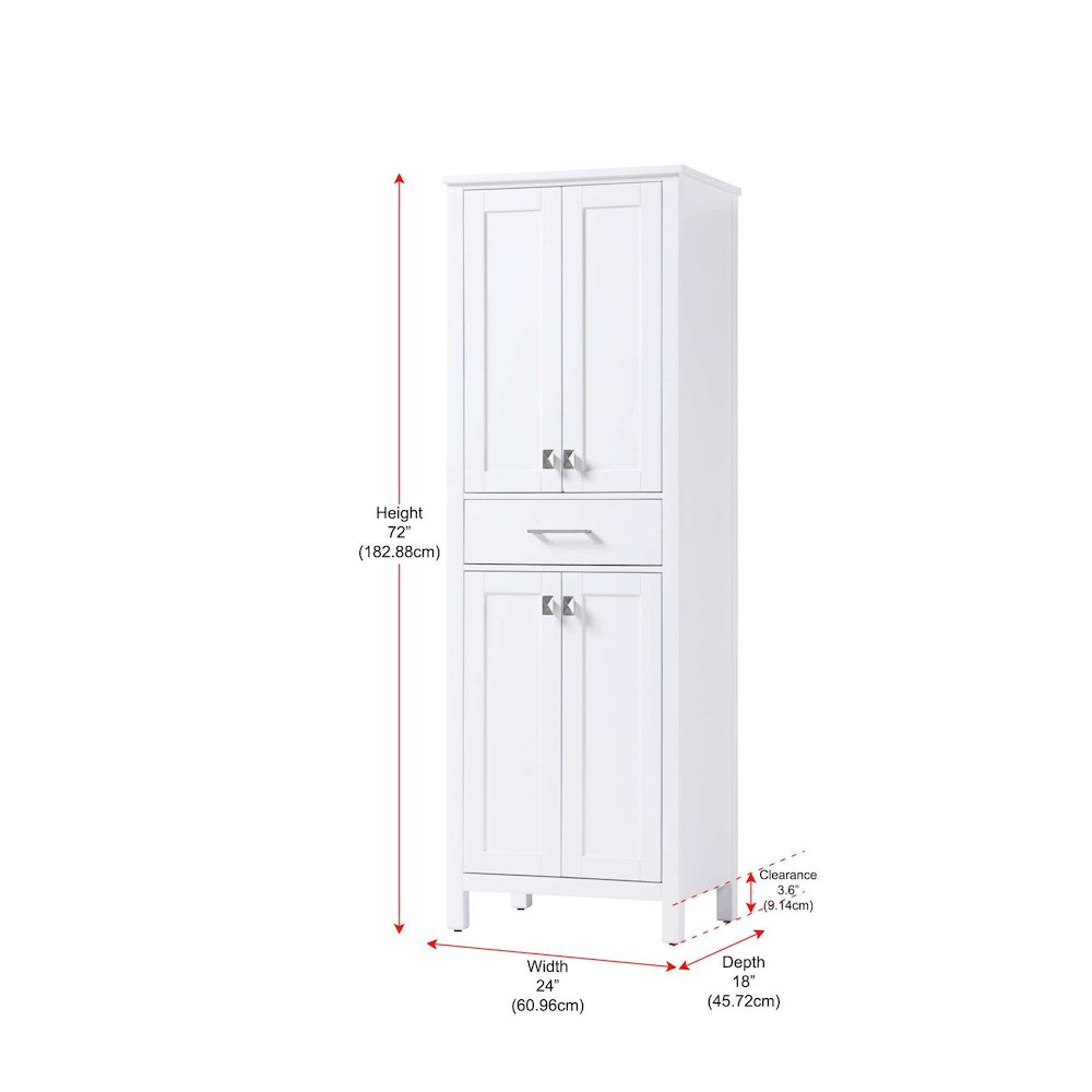 24 inch Bath Storage Cabinet in White. Picture 8