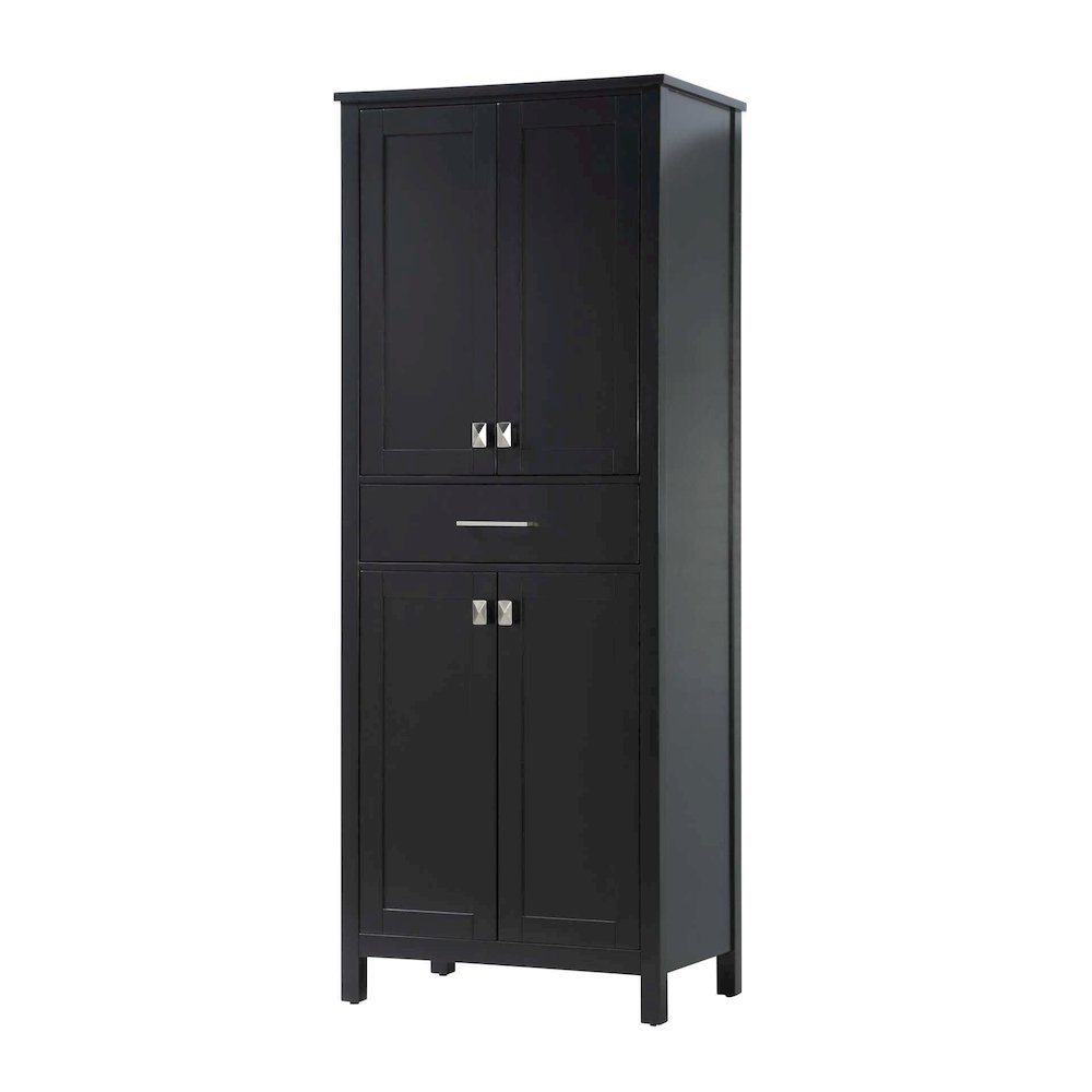 28 inch Bath Storage Cabinet in Black. Picture 1