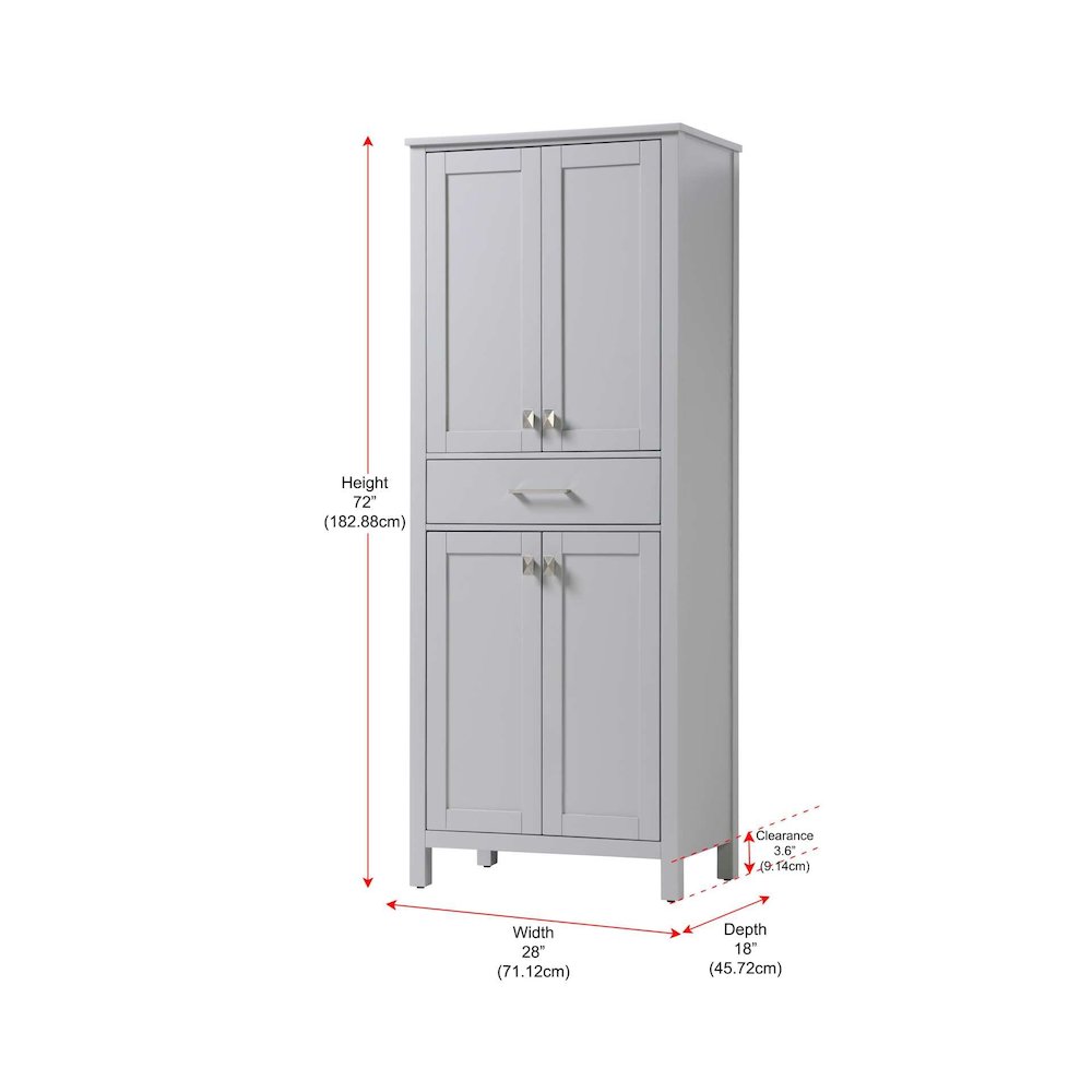 28 inch Bath Storage Cabinet in Grey. Picture 8