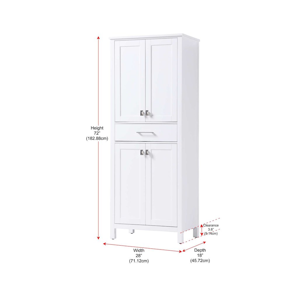 28 inch Bath Storage Cabinet in White. Picture 8