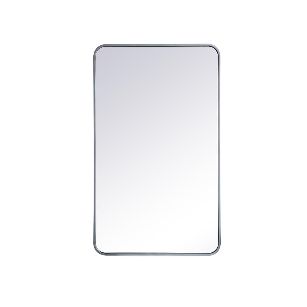 Soft corner metal rectangular mirror 24x40 inch in Silver. Picture 6