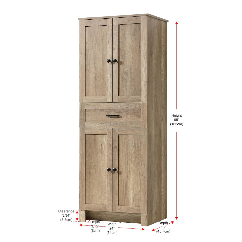 24 Inch Bath Storage Cabinet  in Natural Oak. Picture 8