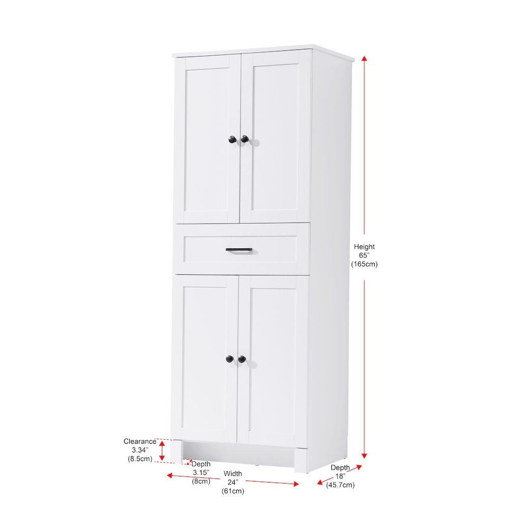 24 Inch Bath Storage Cabinet  in White. Picture 8