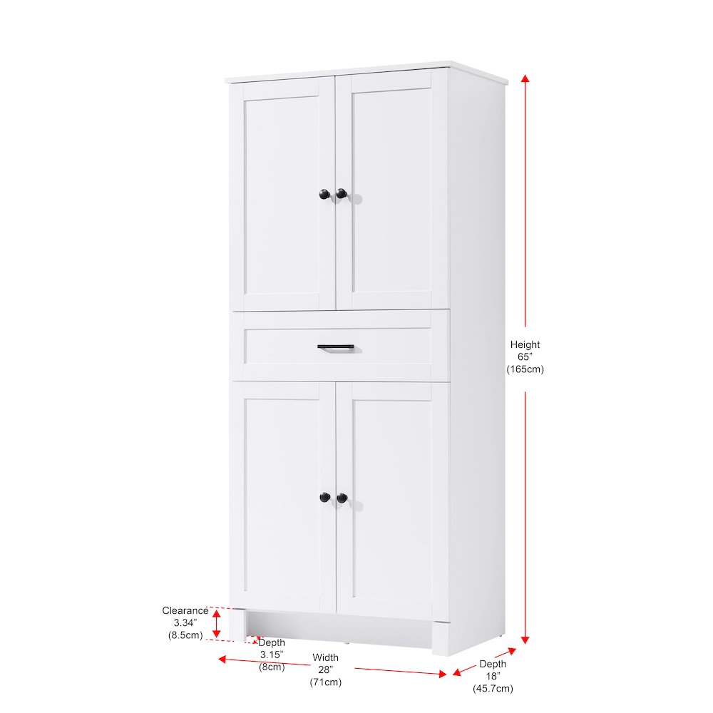 28 Inch Bath Storage Cabinet  in White. Picture 8