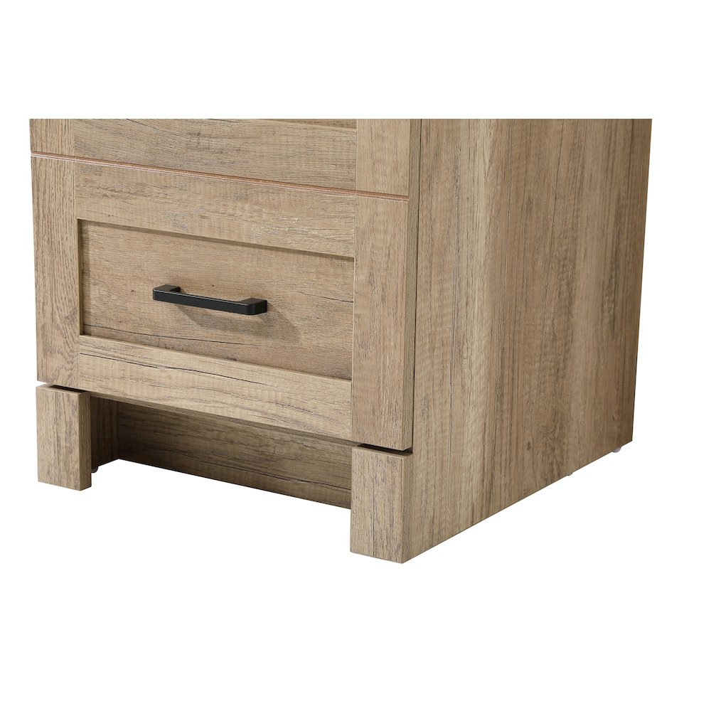 16 Inch Bath Storage Glass Cabinet  in Natural Oak. Picture 5