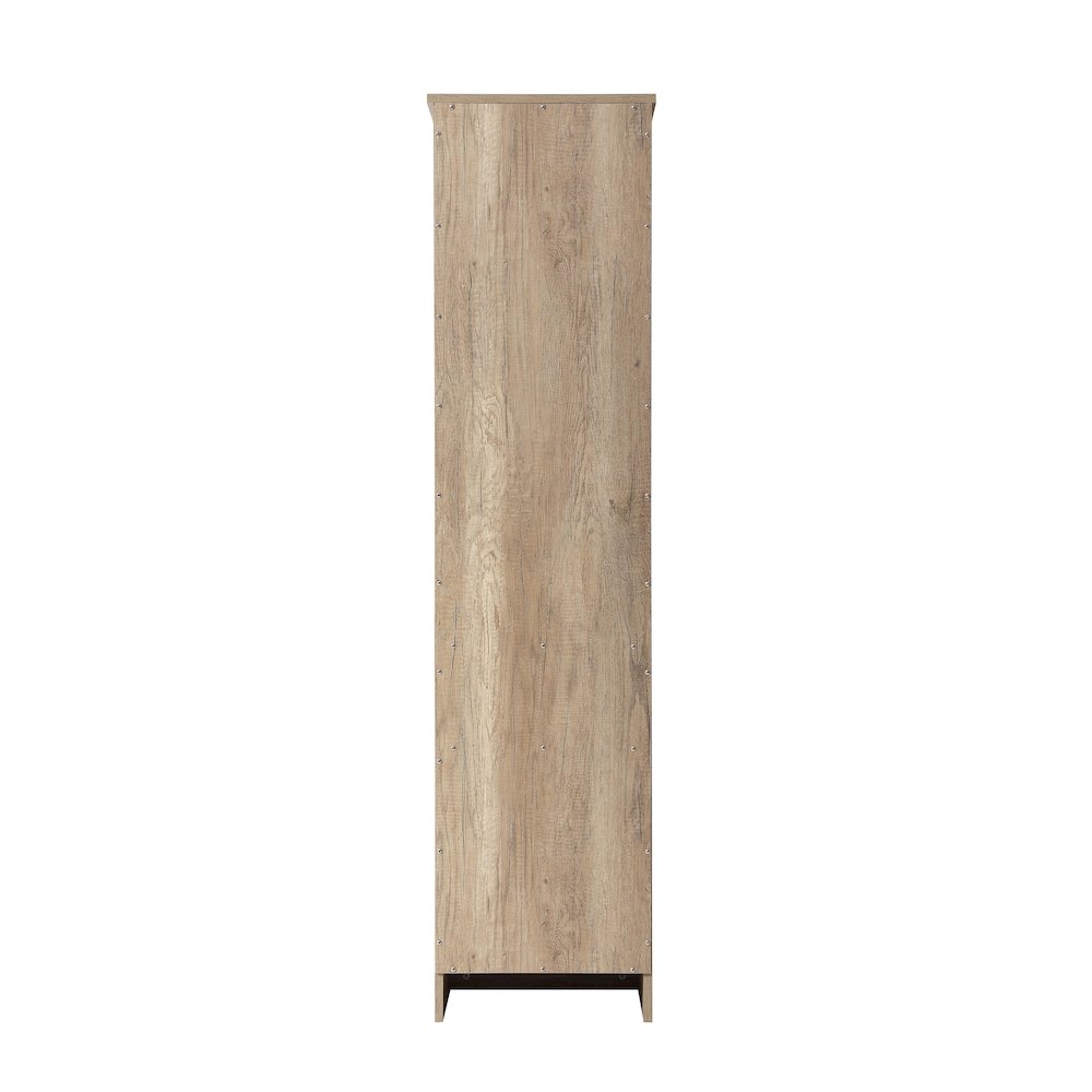 16 Inch Bath Storage Glass Cabinet  in Natural Oak. Picture 6