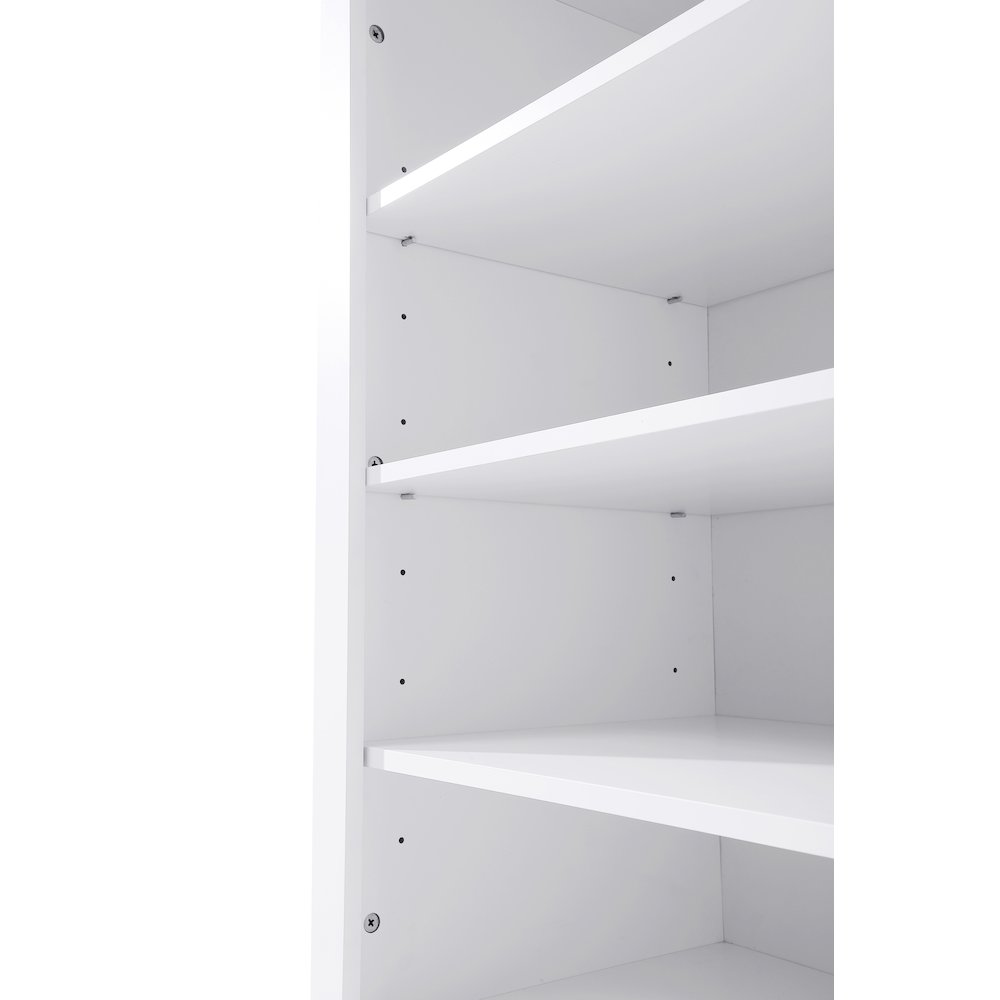 16 Inch Bath Storage Glass Cabinet  in White. Picture 3