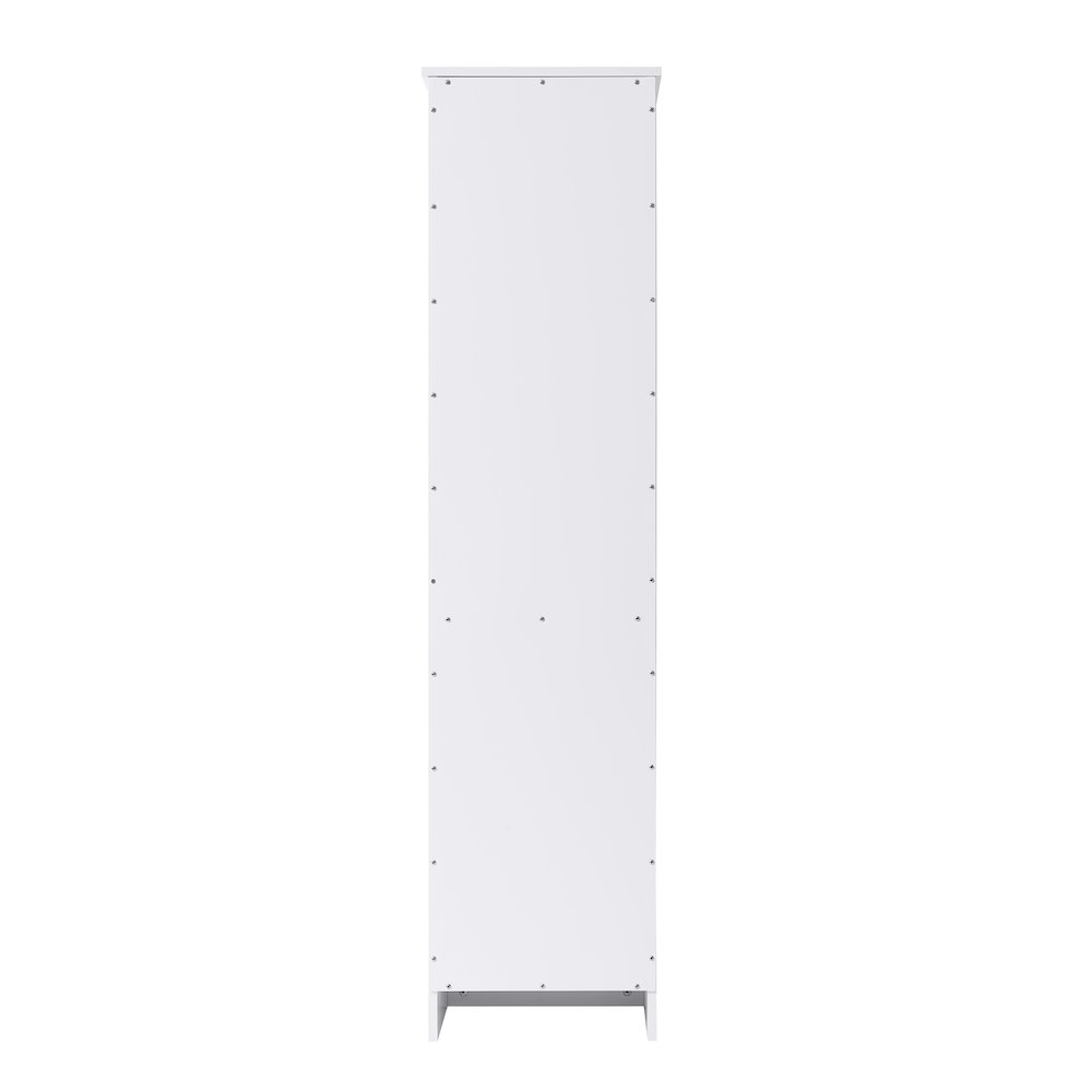 16 Inch Bath Storage Glass Cabinet  in White. Picture 6