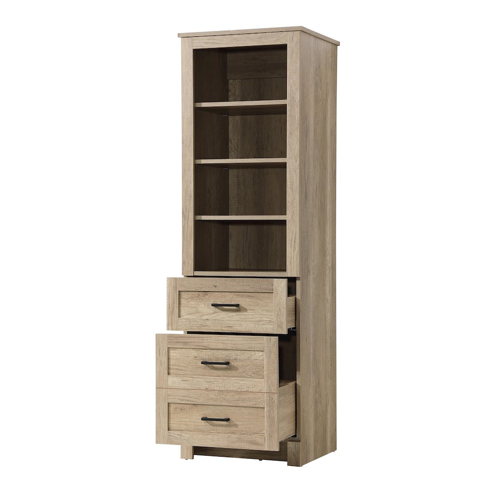 20 Inch Bath Storage Glass Cabinet  in Natural Oak. Picture 2