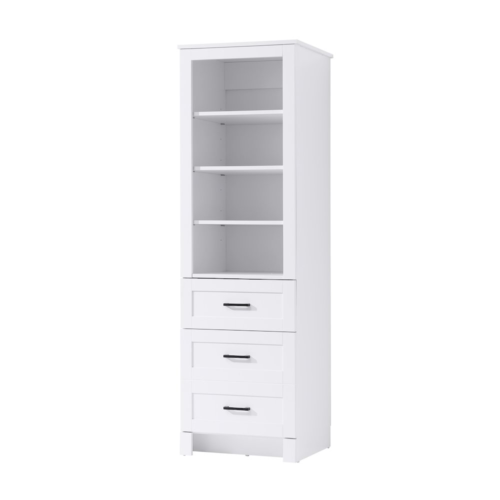 20 Inch Bath Storage Glass Cabinet  in White. Picture 1