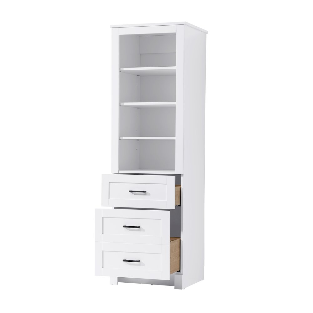 20 Inch Bath Storage Glass Cabinet  in White. Picture 2