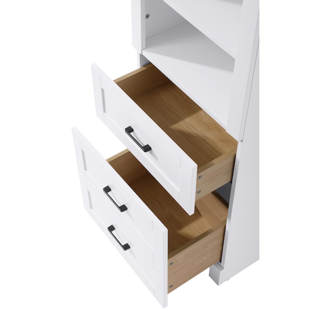 20 Inch Bath Storage Glass Cabinet  in White. Picture 4