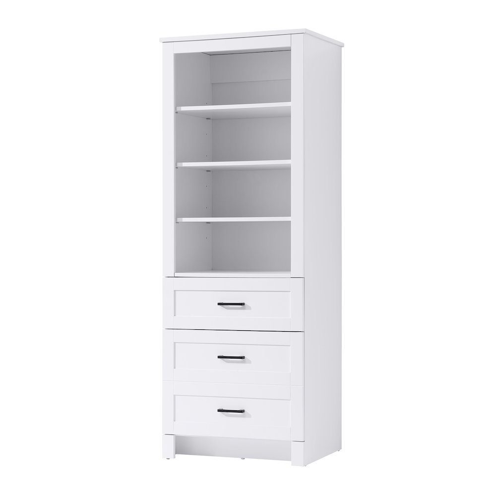 24 Inch Bath Storage Glass Cabinet  in White. Picture 1