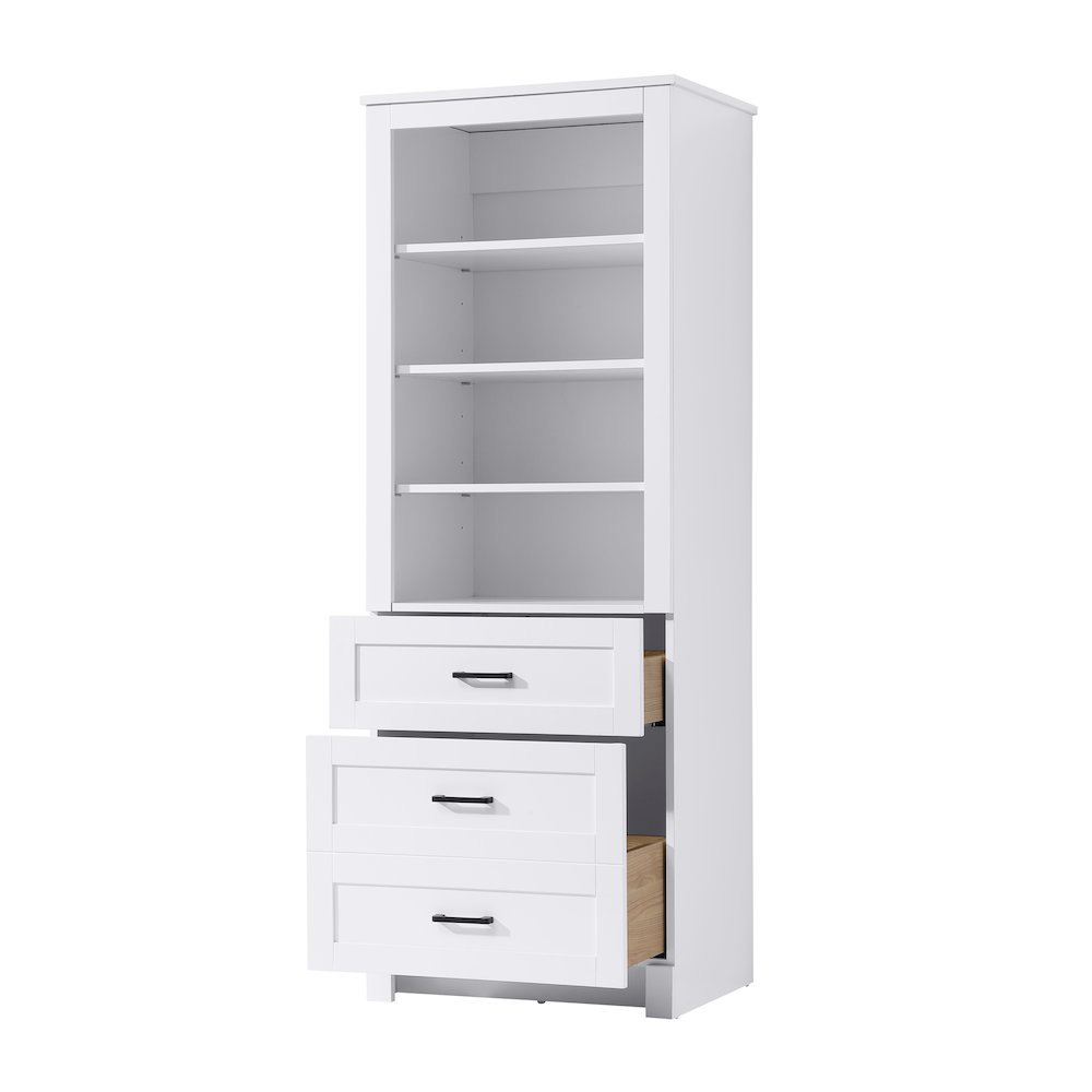 24 Inch Bath Storage Glass Cabinet  in White. Picture 2