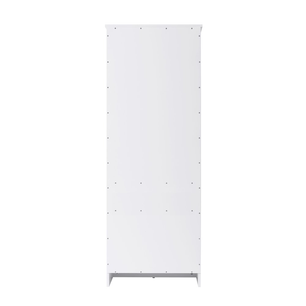 24 Inch Bath Storage Glass Cabinet  in White. Picture 6