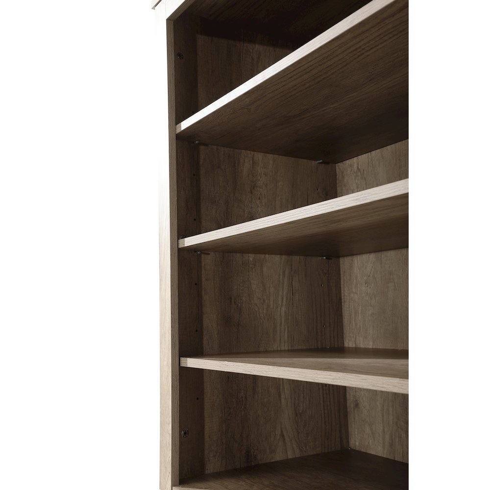 28 Inch Bath Storage Glass Cabinet  in Natural Oak. Picture 3