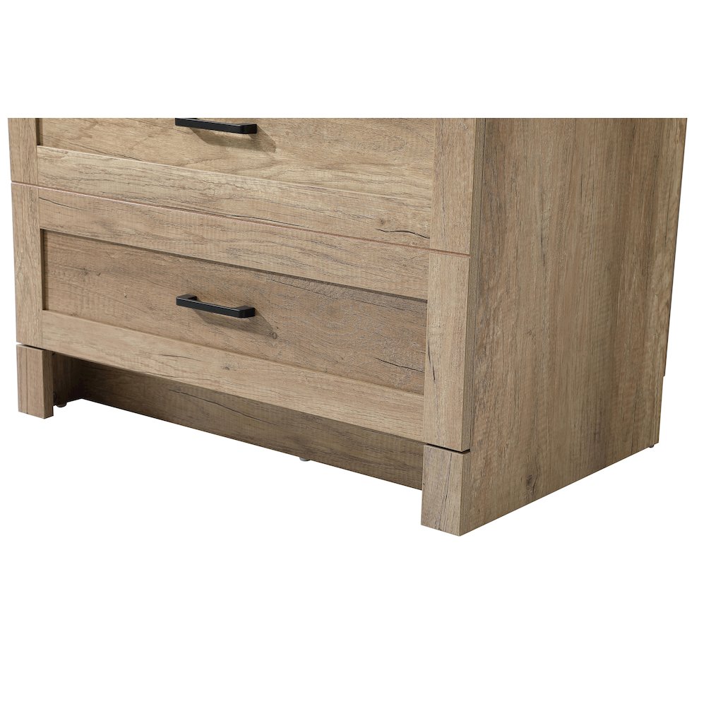 28 Inch Bath Storage Glass Cabinet  in Natural Oak. Picture 5