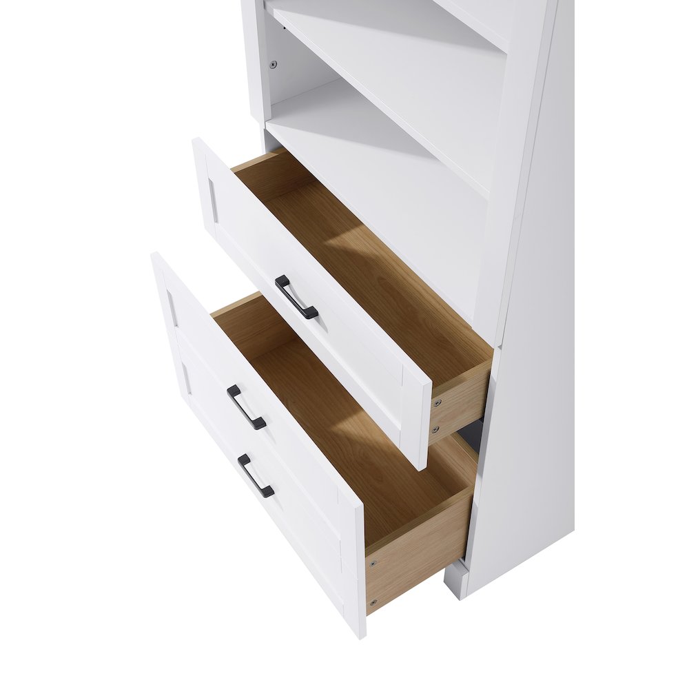 28 Inch Bath Storage Glass Cabinet  in White. Picture 4