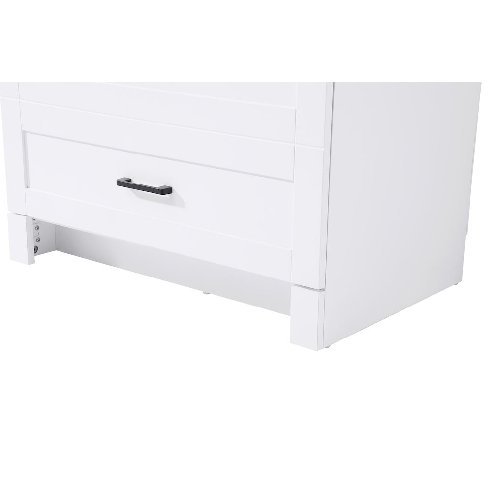 28 Inch Bath Storage Glass Cabinet  in White. Picture 5