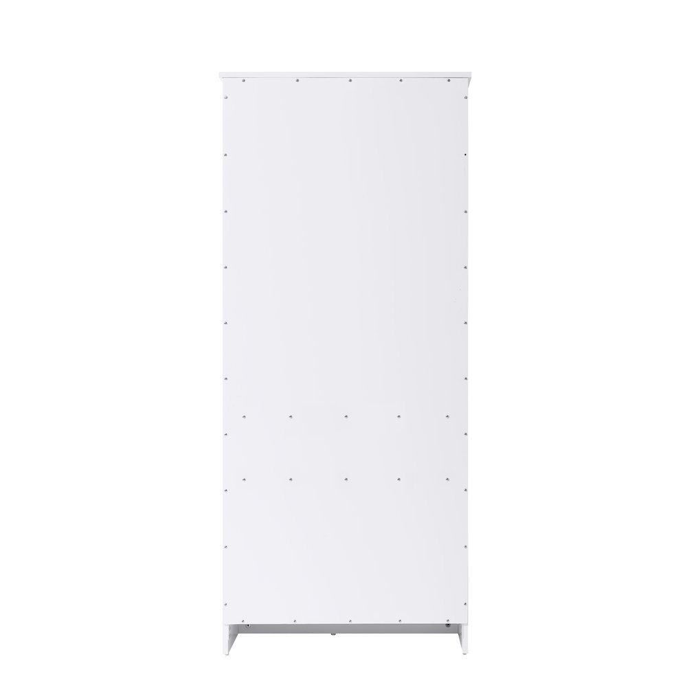 28 Inch Bath Storage Glass Cabinet  in White. Picture 6