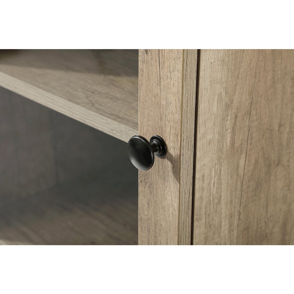 16 Inch Bath Storage Glass Cabinet  in Natural Oak. Picture 4