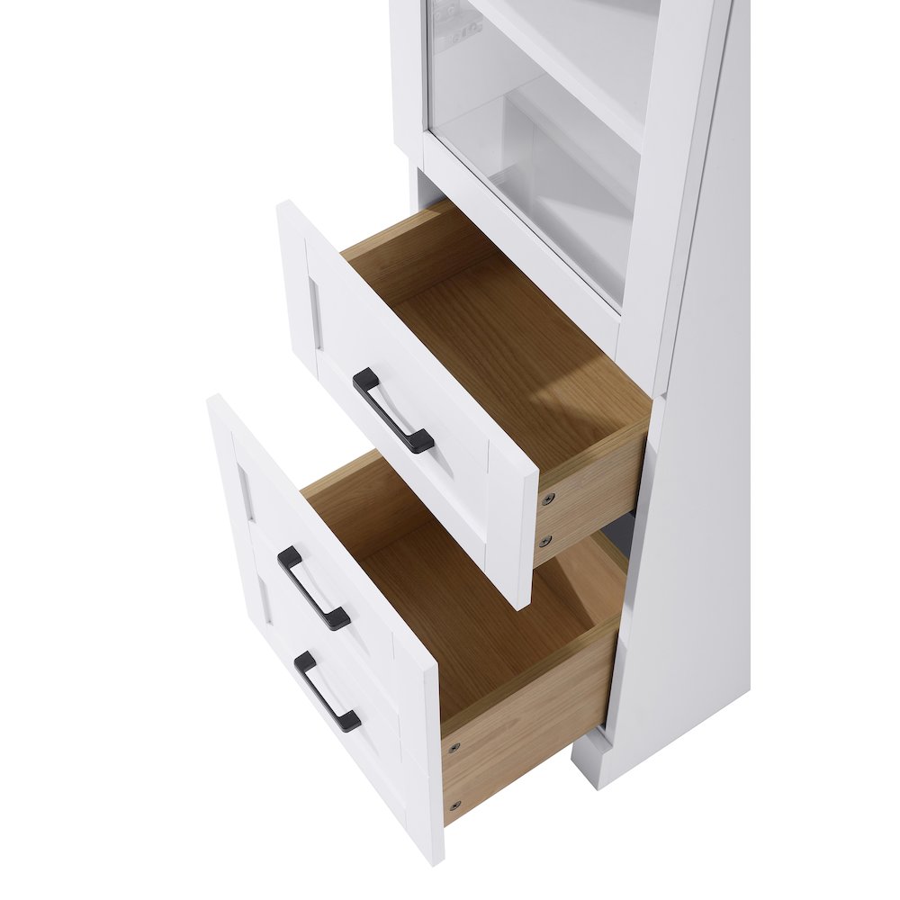 16 Inch Bath Storage Glass Cabinet  in White. Picture 5