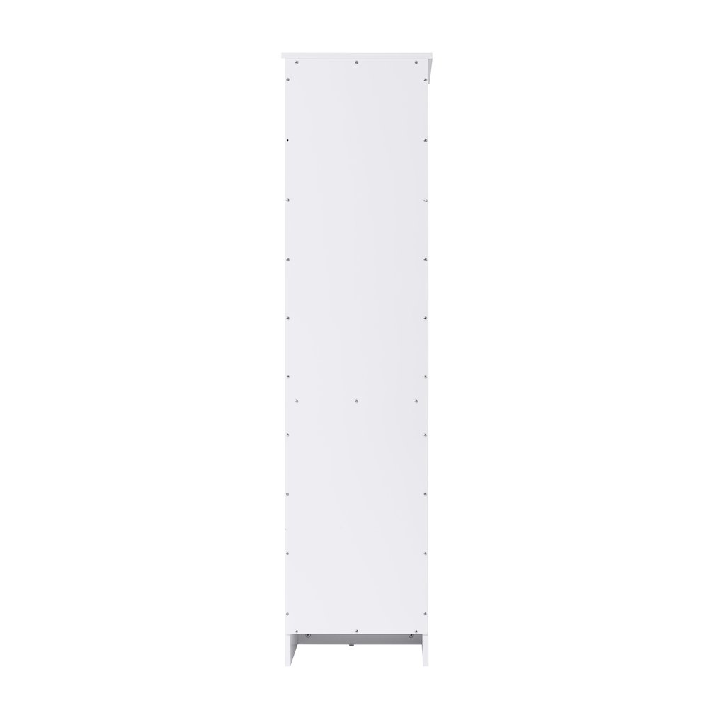 16 Inch Bath Storage Glass Cabinet  in White. Picture 7