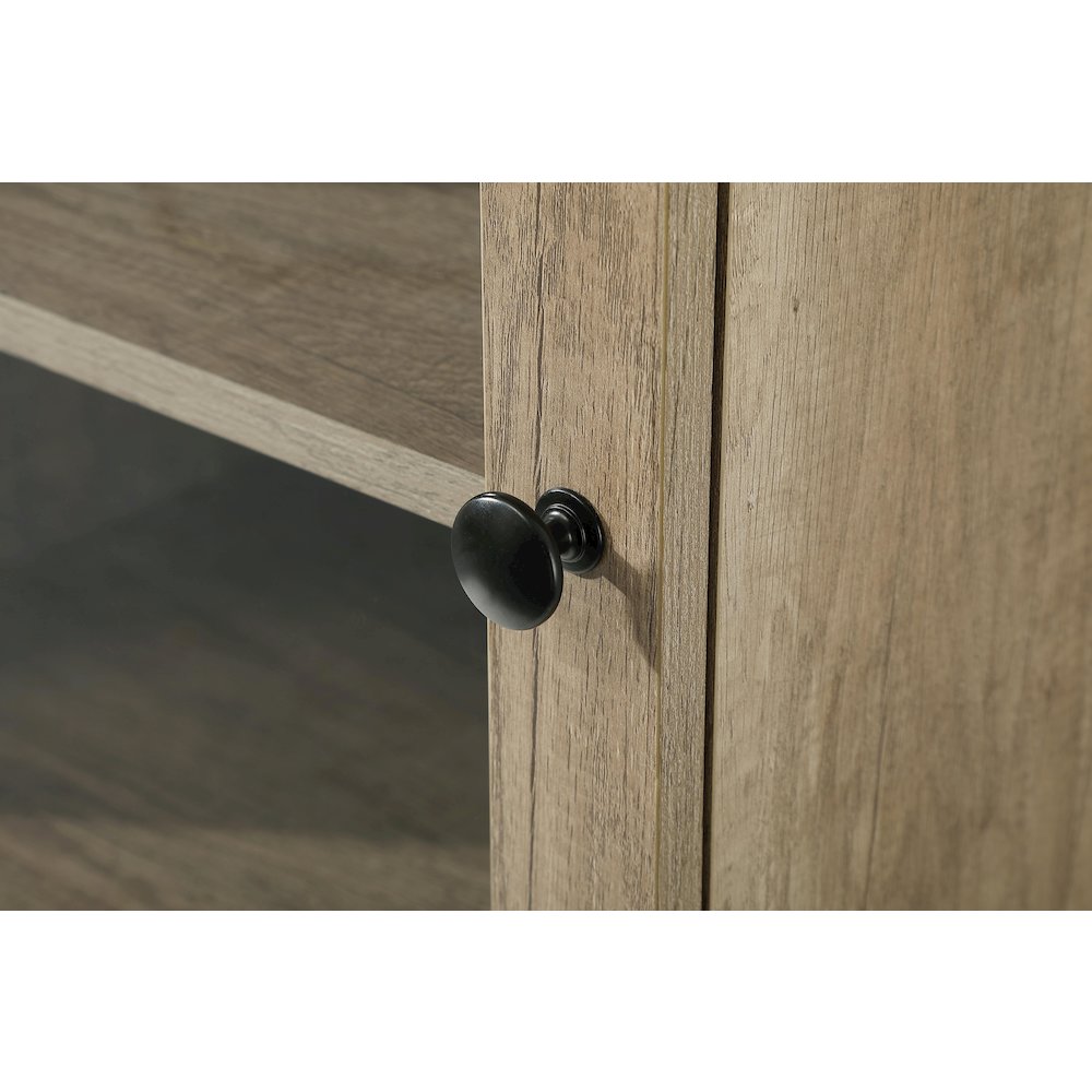 20 Inch Bath Storage Glass Cabinet  in Natural Oak. Picture 4