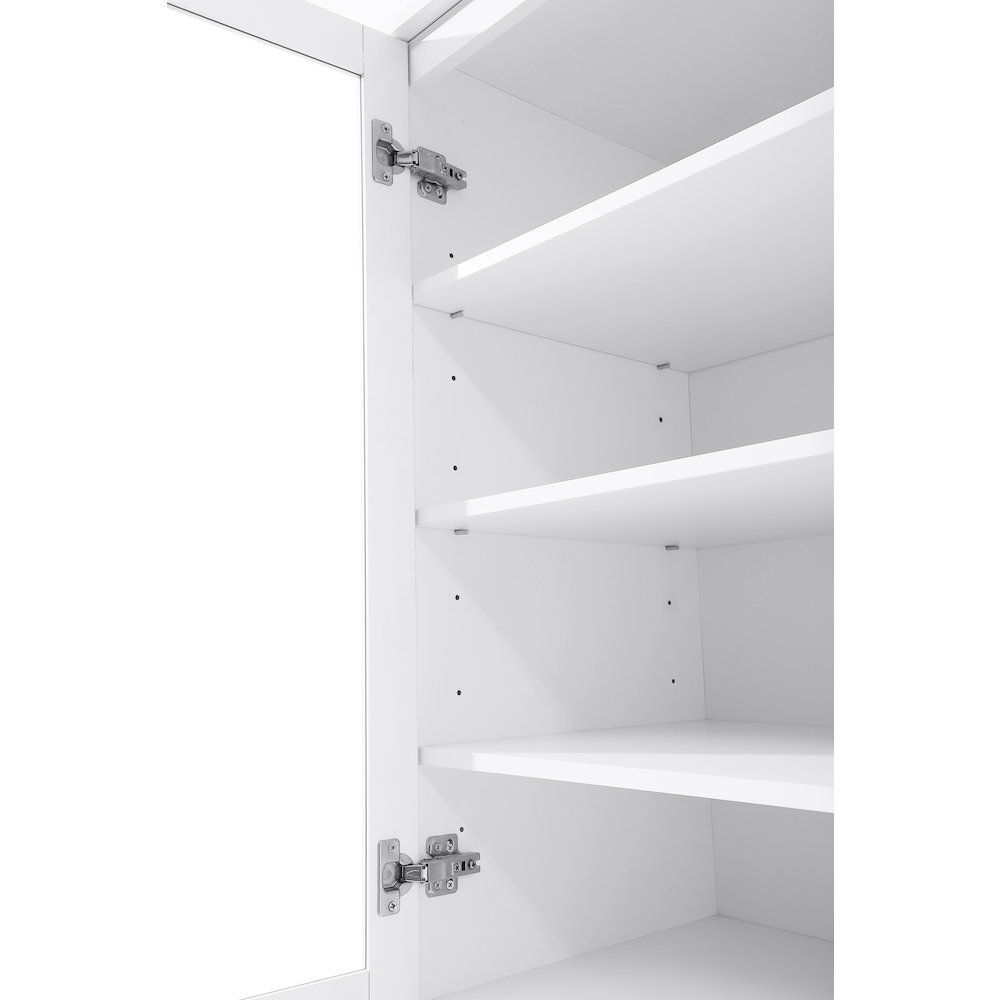 20 Inch Bath Storage Glass Cabinet  in White. Picture 3