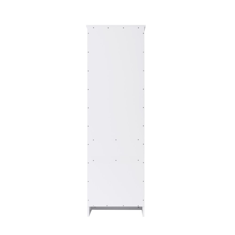 20 Inch Bath Storage Glass Cabinet  in White. Picture 7
