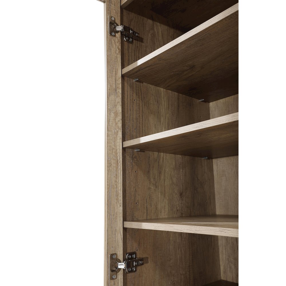 24 Inch Bath Storage Glass Cabinet  in Natural Oak. Picture 3